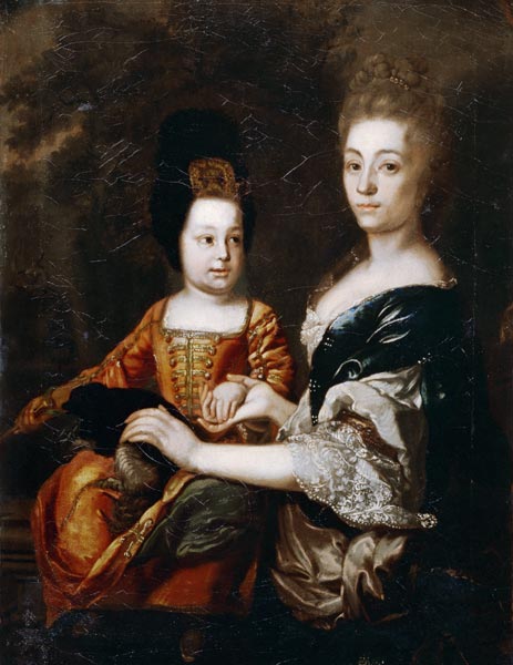 Portrait of the Tsar of Russia Ivan VI Antonovich (1740-1764) with lady-in-waiting Julia von Mengden from Unbekannter Künstler