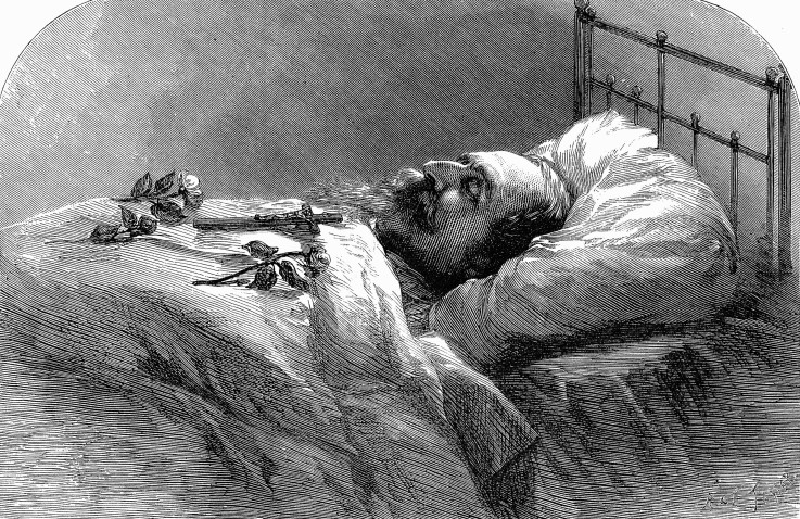 Emperor Napoleon III on the deathbed from Unbekannter Künstler