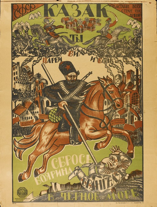 Cossack Throw Wrangel in the Black Sea (Poster) from Unbekannter Künstler
