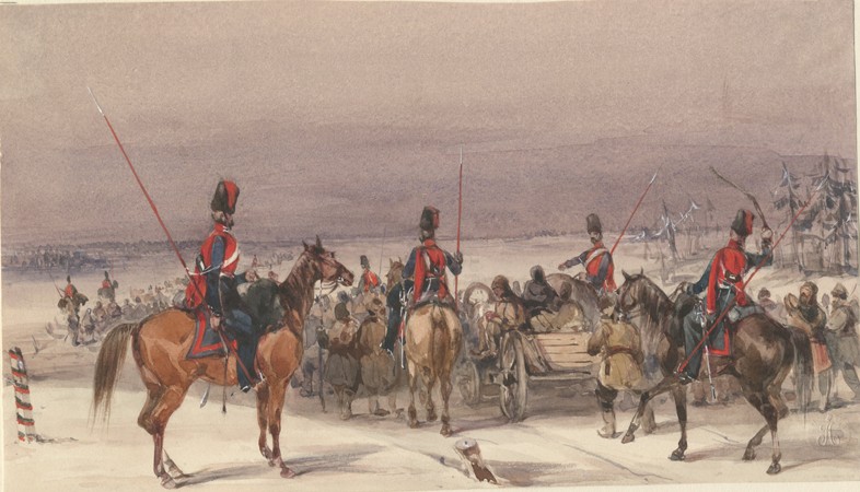 Cossacks convoying deportees from Unbekannter Künstler