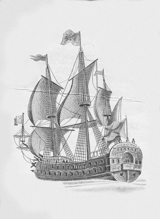 Russian ship of the line "Poltava" (1712) from Unbekannter Künstler