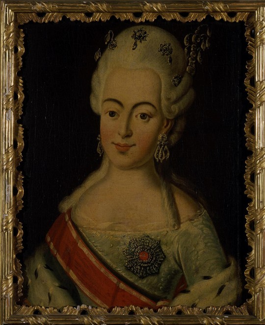 Portrait of Grand Duchess Natalia Alexeyevna of Russia (1755-1776), Princess Wilhelmina Louisa of He from Unbekannter Künstler
