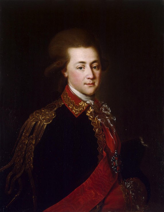 Portrait of the palace-aide-de-camp Alexander Lanskoy, the Catherine II' favorite from Unbekannter Künstler