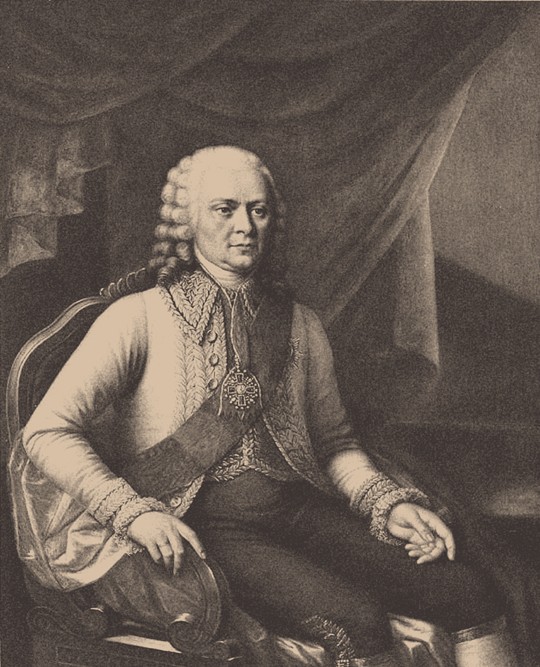 Portrait of Admiral Vasily Alexeyevich Myatlev (1694-1761) (After Józef Oleszkiewicz) from Unbekannter Künstler