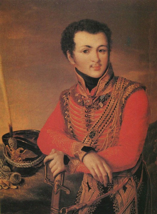 Portrait of Artemy Lazarev (1791-1813), Staff ride master of the Life-Guards Hussar Regiment from Unbekannter Künstler