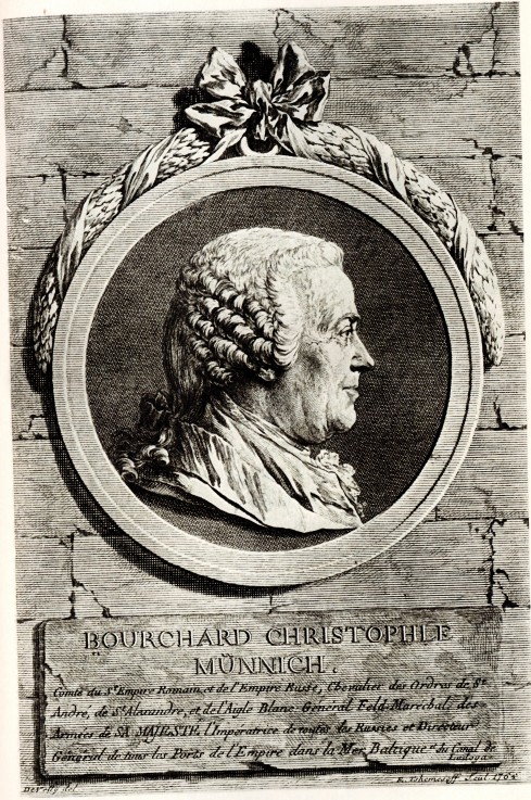 Portrait of Count Burkhard Christoph von Münnich (1683-1767) from Unbekannter Künstler