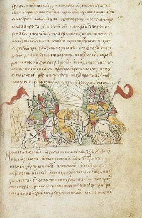 Battle between Sviatopolk the Accursed and Yaroslav the Wise (from the Radziwill Chronicle)