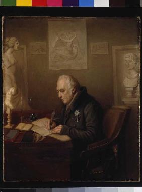 Wilhelm von Humboldt (1767-1853) in seinem Arbeitszimmer in Schloss Tegel.