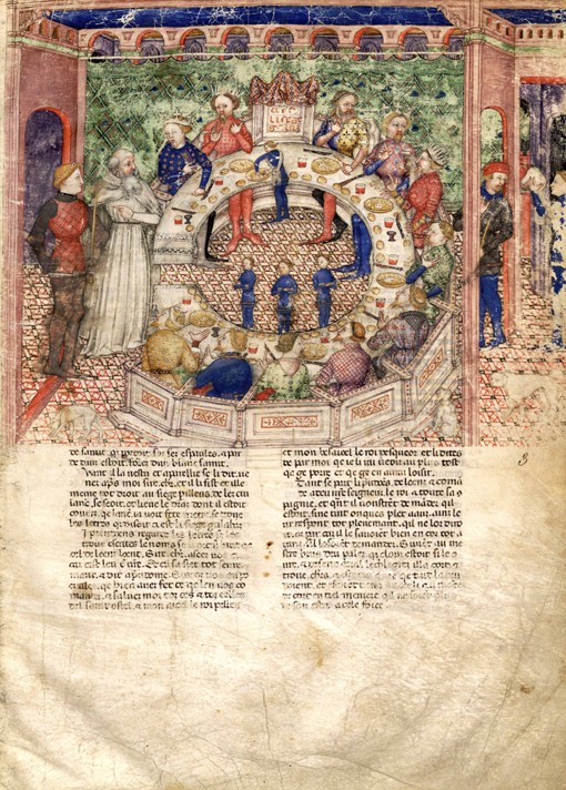 The Knights of the Round (Miniature from La Quête du Saint Graal et la Mort d'Arthus) from Unbekannter Meister