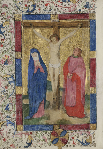 Kanonblatt mit Kreuzigung Christi, aus einer Missale from Unbekannter Meister