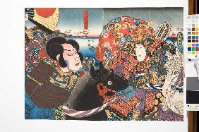 Die Feinde Atsumori und Naozane (Aus dem Kabuki-Schauspiel Keimendes Grün auf dem Schlachtfeld von I