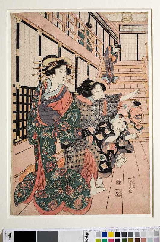 Kurtisanen, ihre Dienerinnen und Schülerinnen spielen Blindekuh from Utagawa Kunisada