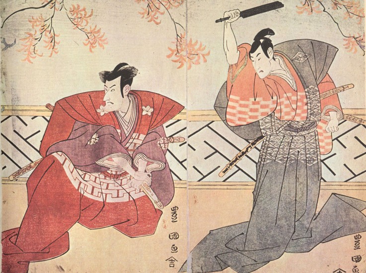 The actors Ichikawa Komazo and Bando Mitsugoro II (Diptychon) from Utagawa Toyokuni