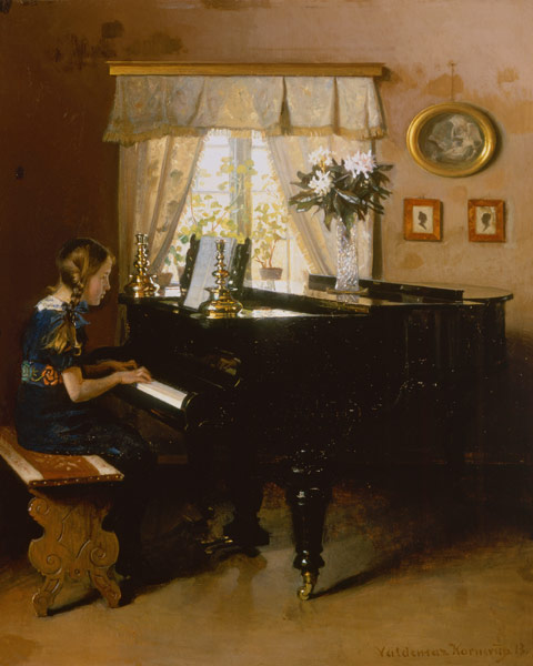 The piano lesson from Valdemar Vincent Kornerup