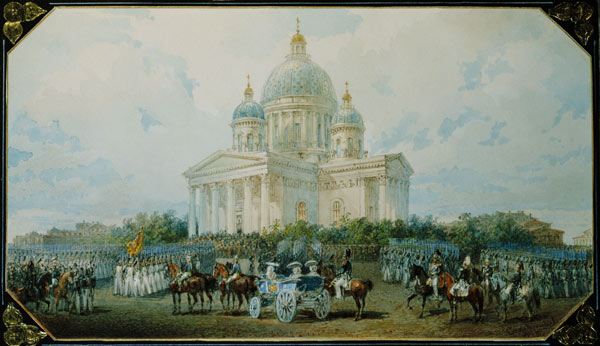 The Trinity Cathedral in St. Petersburg, 1850 from Vasili Semenovich Sadovnikov