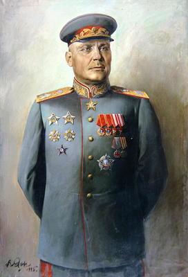 Portrait of the Marshal of the Soviet Union, Ivan Konev (1897-1973), 1945 (oil on canvas)