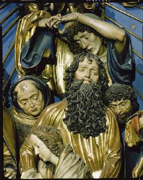Der Krakauer Marienaltar: Der bärtige Apostel Paulus mit drei weiteren Aposteln