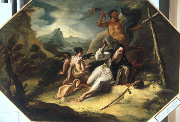 Temptation of St.Anthony / Paint./ C18th from Venezianisch
