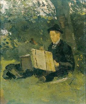painting under a tree