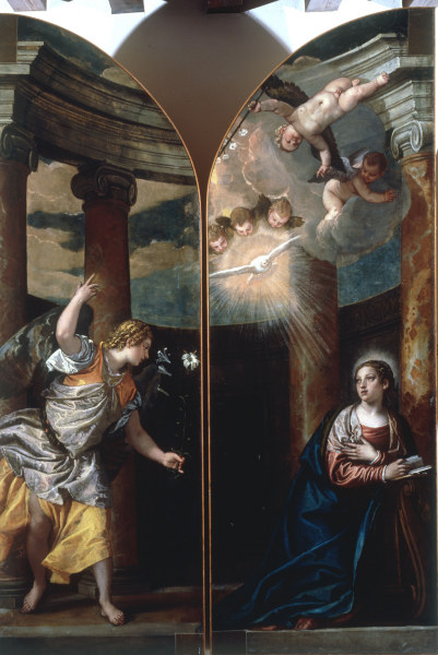 P.Veronese / Annunciation to Mary / Ptg. from Veronese, Paolo (aka Paolo Caliari)