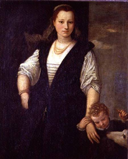 Portrait of a Woman with a Child and a Dog  (for detail see 95740) from Veronese, Paolo (aka Paolo Caliari)