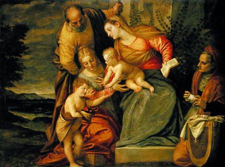 The Holy Family with St. Elizabeth and John the Baptist from Veronese, Paolo (aka Paolo Caliari)