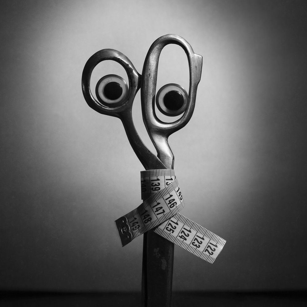 What are you looking at?!  Or crazy Mr. Scissors from Victoria Glinka