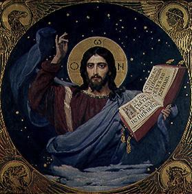 Christ the all-powerful mural painting for the main dome of the Wladimirsker cathedral in Kiew from Viktor Michailowitsch Wasnezow