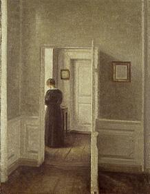 Woman in a bright interior. from Vilhelm Hammershoi