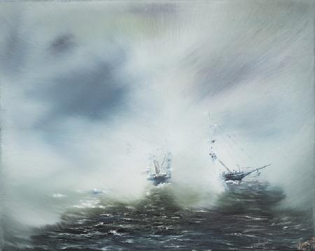 Discovery Clearing in sea mist Scott en route to Antarctica January 1902