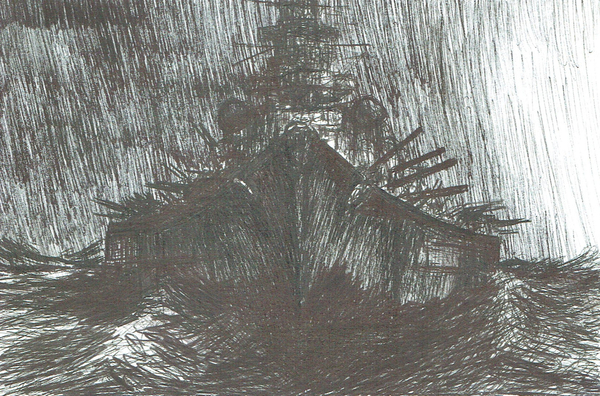 Tirpitz in heavy weather 1942 from Vincent Alexander Booth