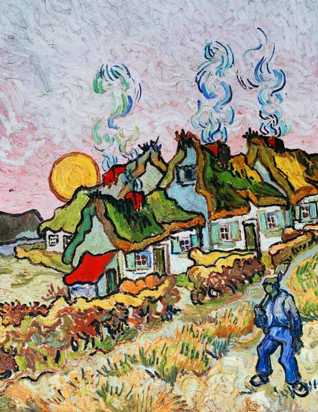 van Gogh / Farmhouses at sunset / 1890 from Vincent van Gogh