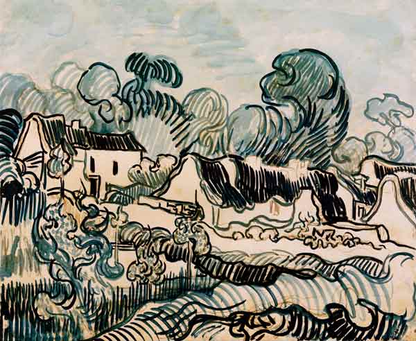 V.v.Gogh, Landscape w.Cottages / 1890 from Vincent van Gogh