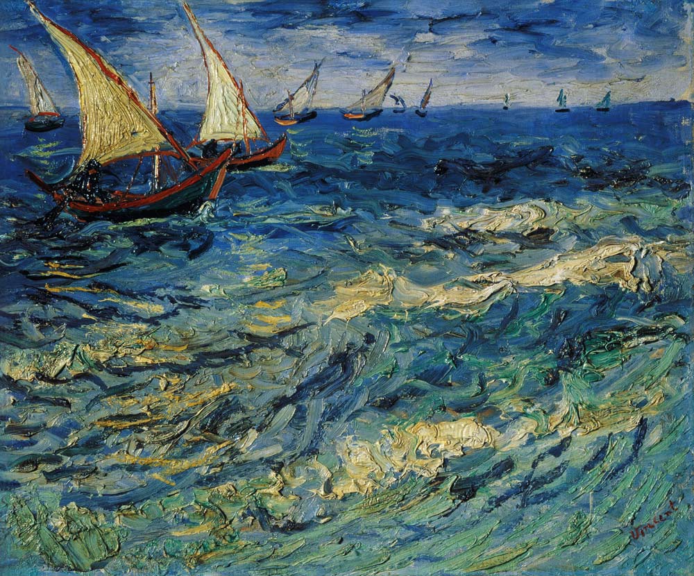 Seascape at Saintes-Maries (View of Mediterranean) from Vincent van Gogh