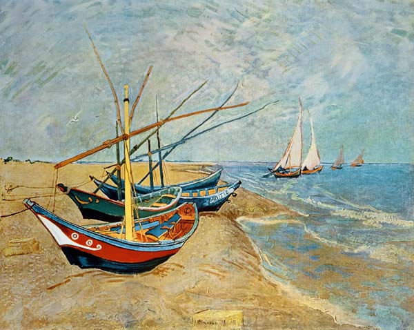 Fishing Boats on the Beach at Saints-Maries from Vincent van Gogh