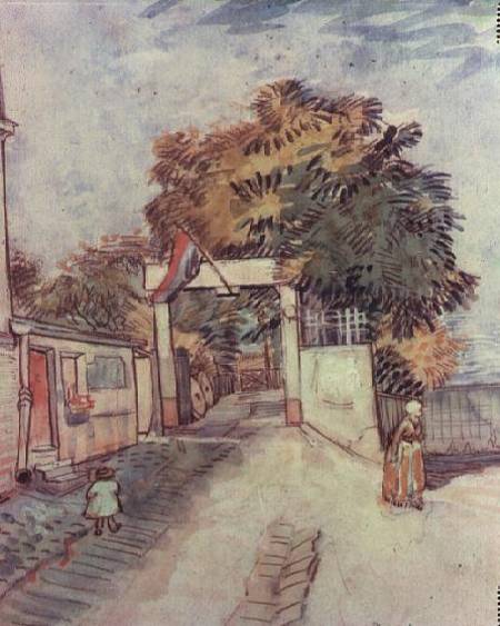 French street scene with access to a vantage point from Vincent van Gogh