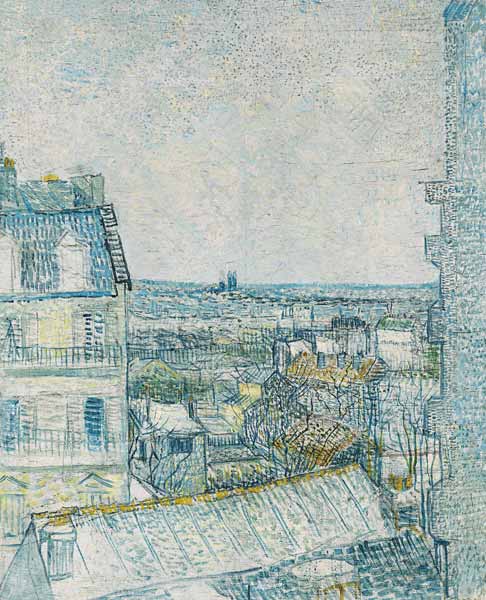 View from the Artist''s Window, rue Lapic, 1887 (oil & pencil on board) from Vincent van Gogh
