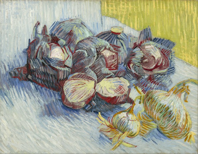 Still life with red cabbage and onions from Vincent van Gogh
