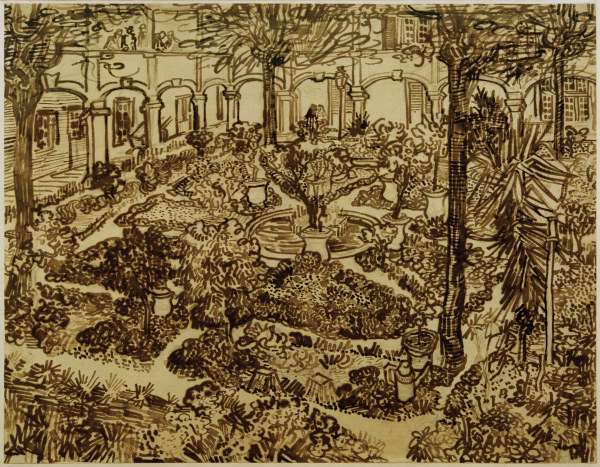 v.Gogh, Courtyard of the Hospital /Draw. from Vincent van Gogh