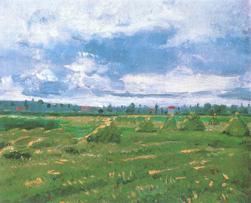 Wheat field with mower from Vincent van Gogh