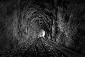 In the bowels of the mountain-BW