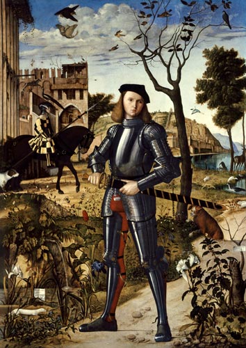 Knight being in a landscape. from Vittore Carpaccio