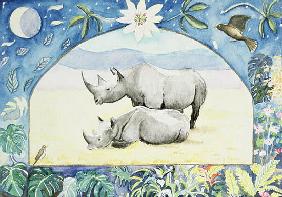 Rhino (month of February from a calendar) 