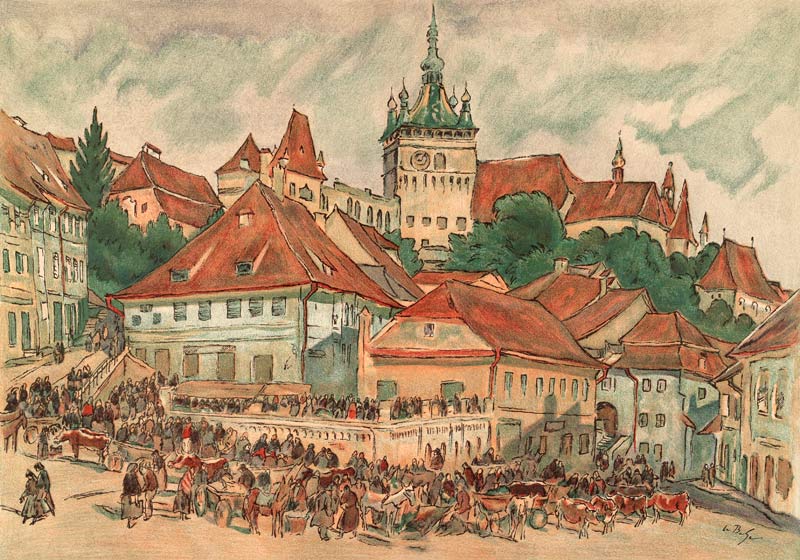 Cattle market in Sighisoara , Buhne from Walter Buhne