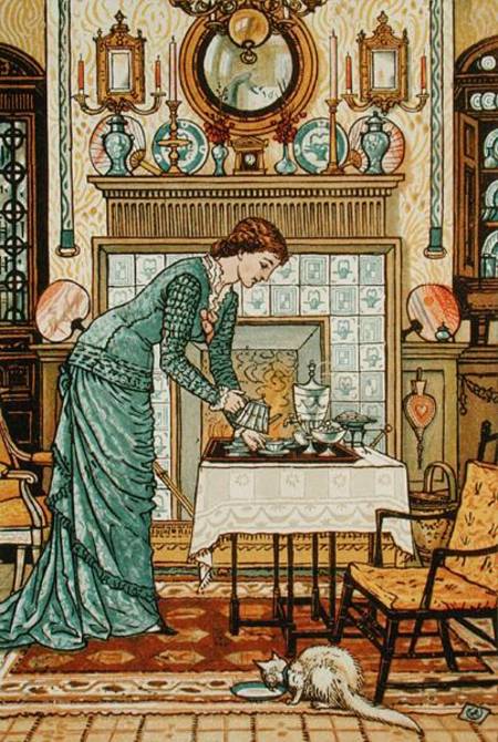 My Lady's Chamber, frontispiece to 'The House Beautiful' by Clarence Cook, published New York from Walter Crane