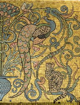 Detail of the gold mosaic frieze, c.1881 (mosaic)
