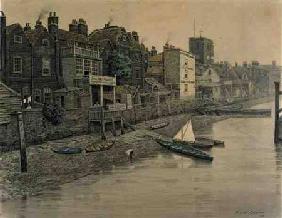 A Thames View Showing the Adam and Eve Tavern in Chelsea