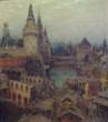 Moskau im 17. Jahrhundert. Abenddämmerung am Auferstehungstor