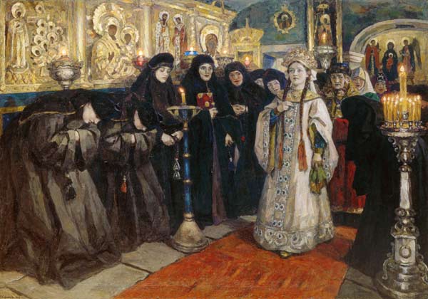 Visit of the czarina in a convent - Wassilij Iwanowitsch Surikow as art ...
