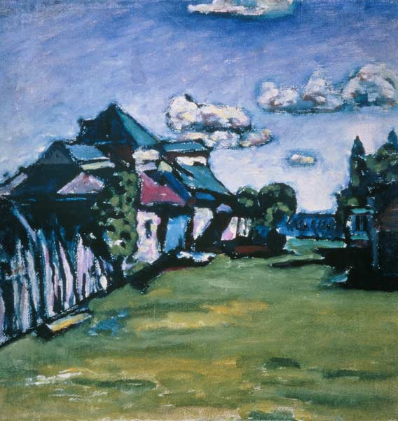 Farmhouses in front of 1918, 1917 or from Wassily Kandinsky